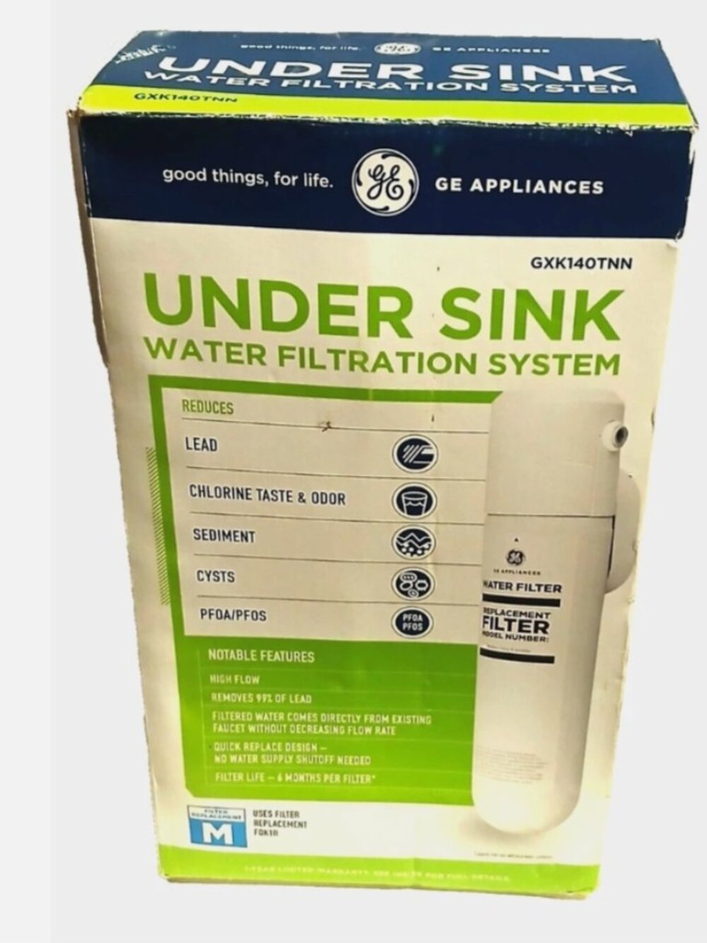 GE Single Stage Under Sink Replacement Filter, Fits GE GXK140TNN and GXULQK syst